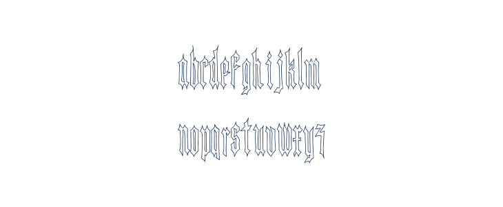 Killer Knight Outline Lowercase