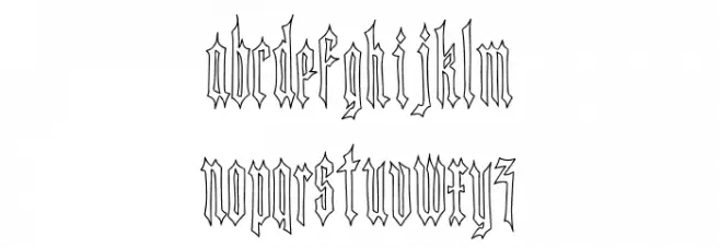 Killer Knight Outline خط أحرف صغيرة