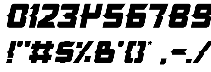 Killer Tech Italic Font OTHER CHARS