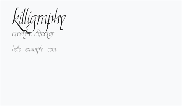 Killigraphy Business Card