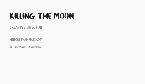Killing The Moon Business Card