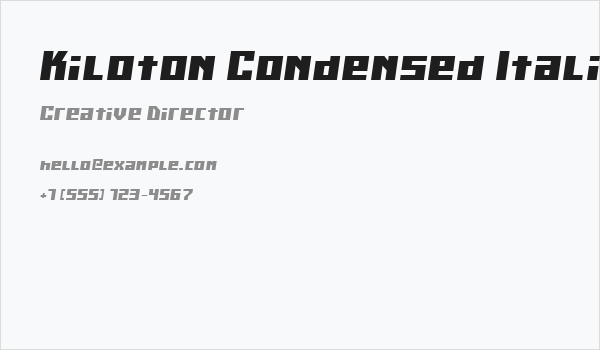 Kiloton Condensed Italic Business Card
