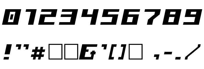 Kiloton v1.0 Italic Font OTHER CHARS