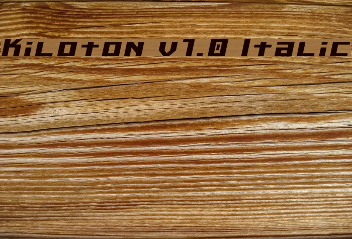 Kiloton v1.0 Italic Font examples