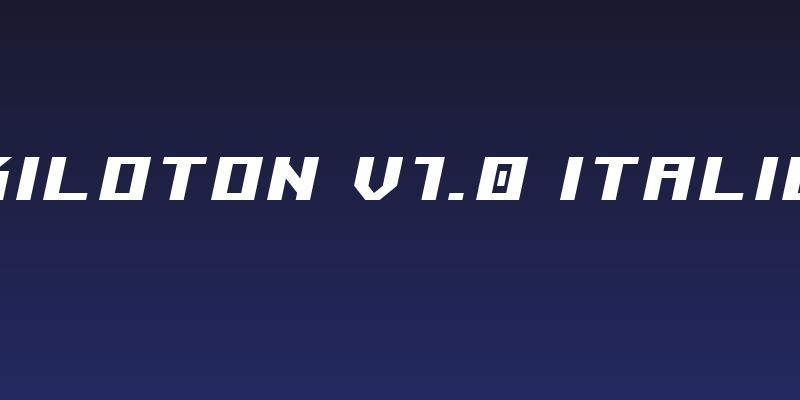 Kiloton v1.0 Italic Social Header