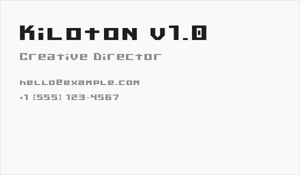 Kiloton v1.0 Business Card