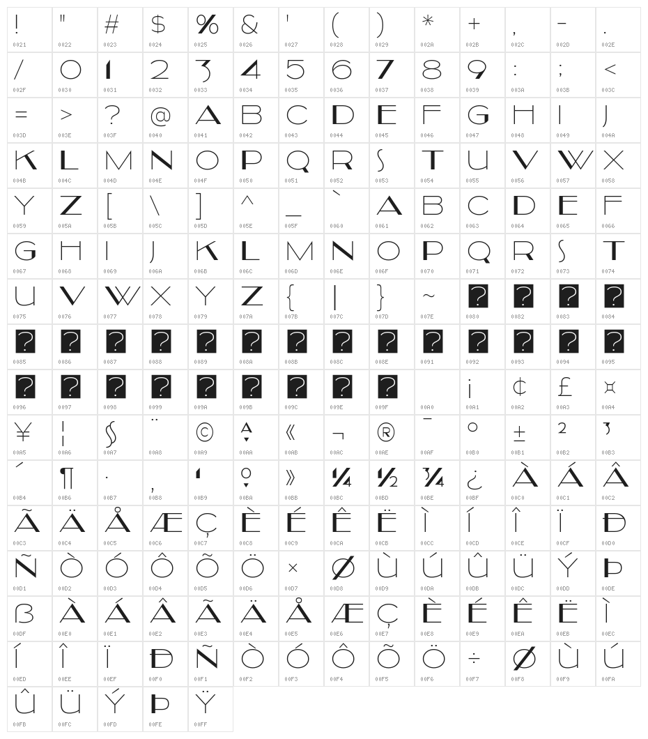 Kilsonburg-Regular Character Map