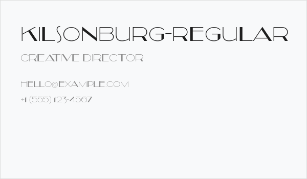 Kilsonburg-Regular Business Card