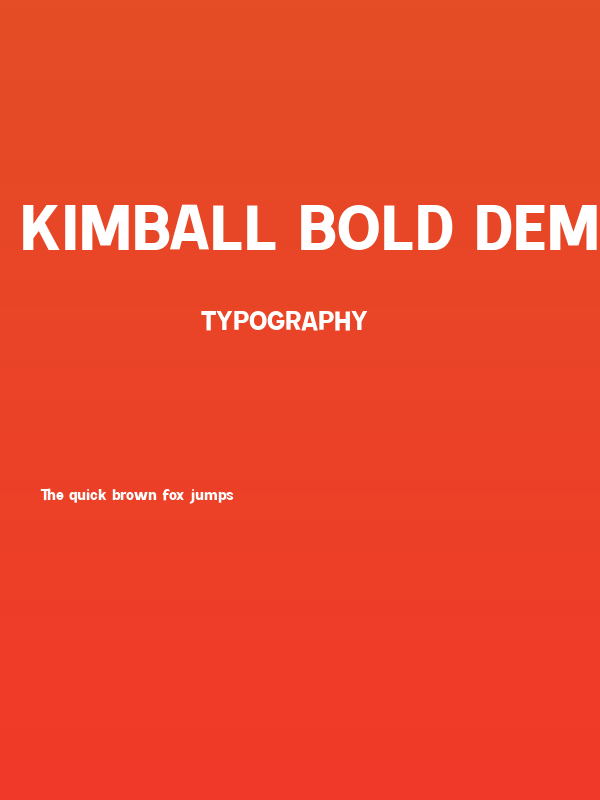 Kimball Bold DEMO Heavy Poster