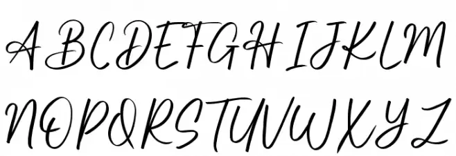 Kimberly Signature फ़ॉन्ट अपरकेस