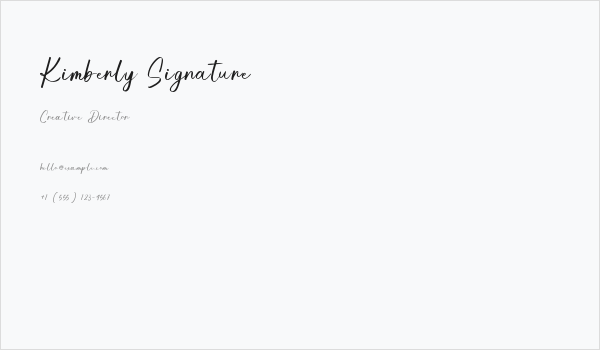 Kimberly Signature Business Card