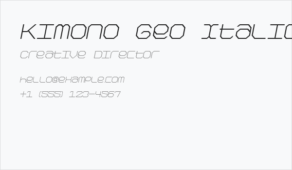 Kimono Geo Italic Business Card