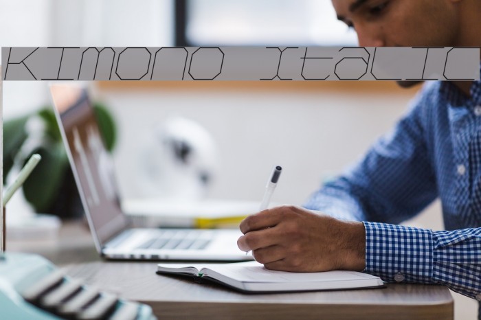 Kimono Italic Font examples