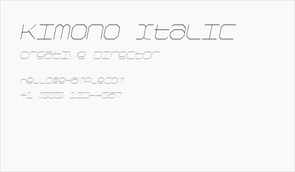 Kimono Italic Business Card