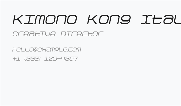 Kimono Kong Italic Business Card