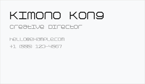Kimono Kong Business Card
