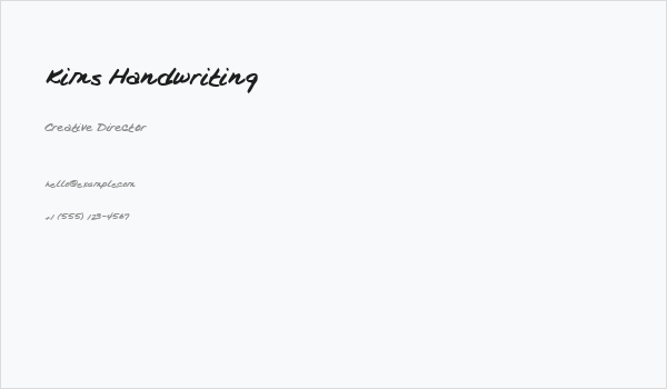 Kims Handwriting Business Card