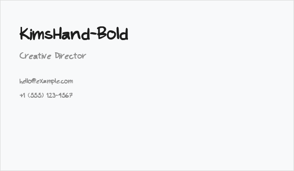 KimsHand-Bold Business Card