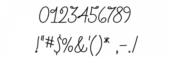 Kind Handwriting Font OTHER CHARS