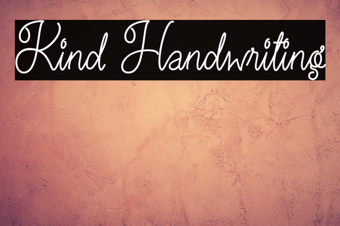 Kind Handwriting Example 1