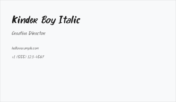 Kinder Boy Italic Business Card