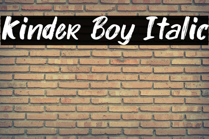 Kinder Boy Italic Font examples