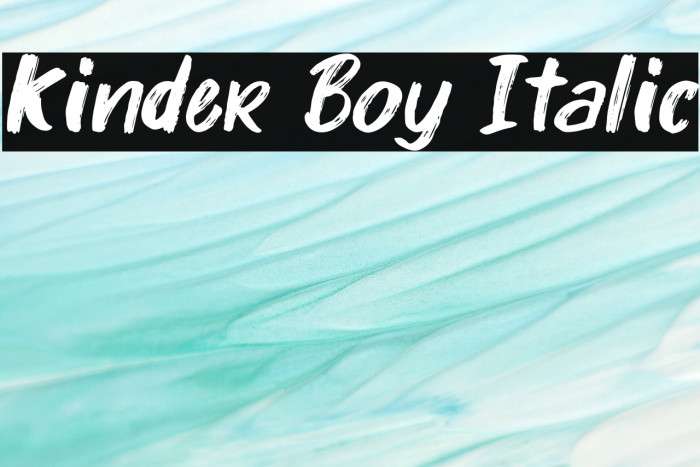 Kinder Boy Italic Font examples