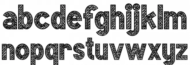 Kinder School Demo Sketch Schriftart Kleinbuchstaben
