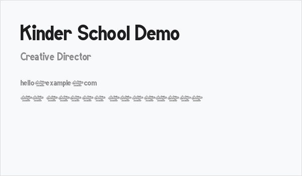 Kinder School Demo Business Card