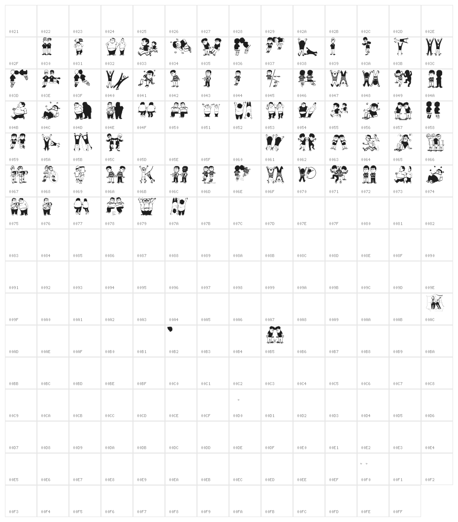 KinderKinderAbsurdo Character Map