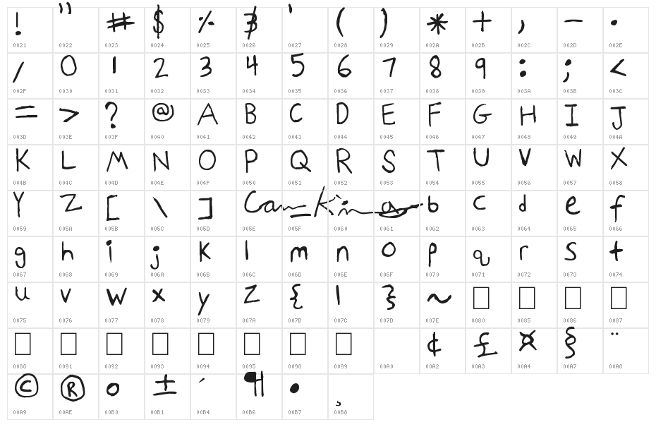 Kindergarten Cam Character Map
