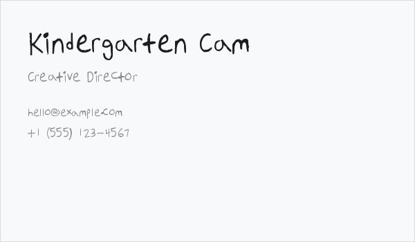 Kindergarten Cam Business Card