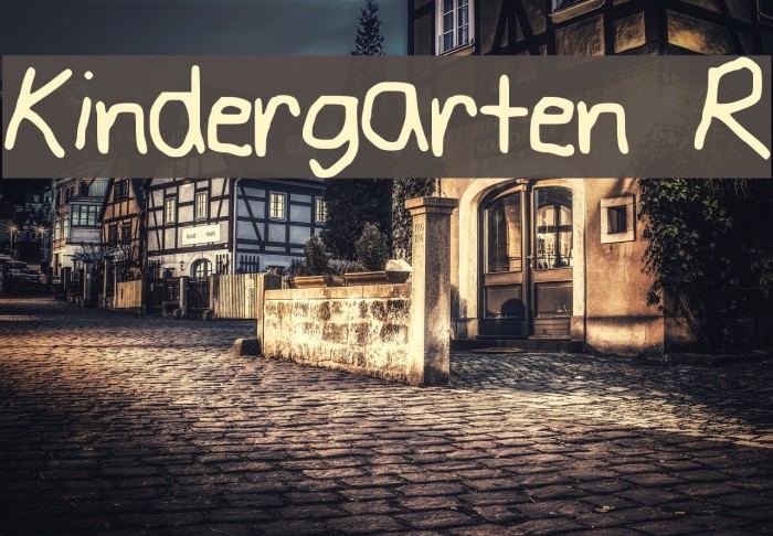 Kindergarten R Schriftart examples