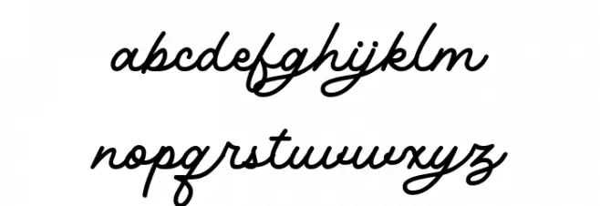 Kinderline Script DEMO Caratteri MINUSCOLO