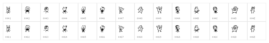 Kinderskizzen Regular Character Map