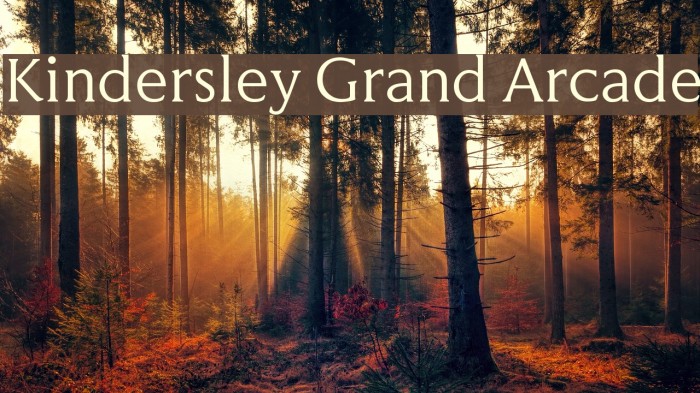 Kindersley Grand Arcade Font examples