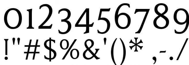 KindersleyGA OldStyleFigure Font OTHER CHARS