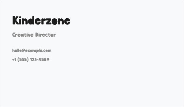 Kinderzone Business Card