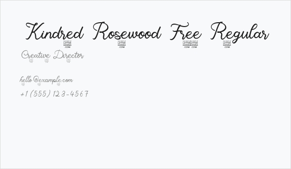 Kindred Rosewood Free Regular Business Card