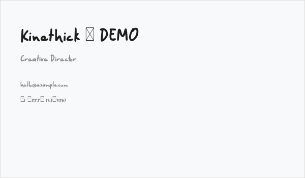 Kinethick - DEMO Business Card