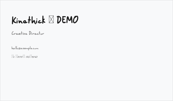 Kinethick - DEMO Business Card