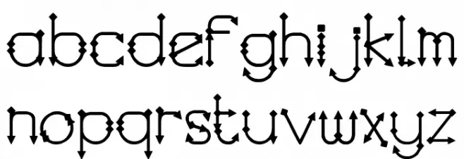 King Arrow Schriftart Kleinbuchstaben