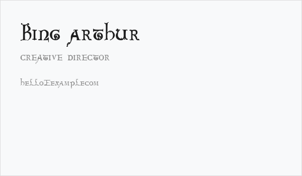 King Arthur Business Card