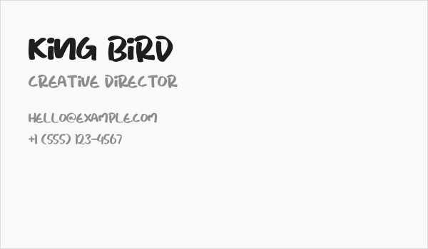 King Bird Business Card