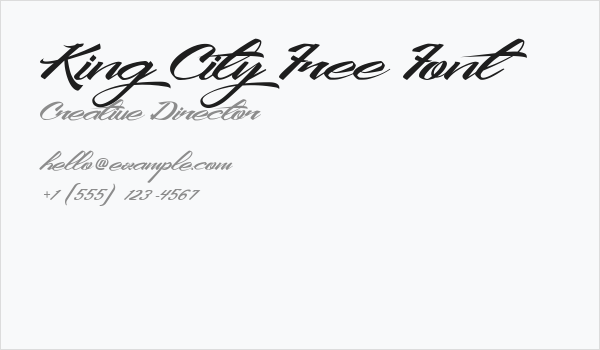 King City Free Font Business Card