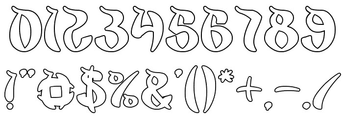 King Cobra-Hollow Font OTHER CHARS