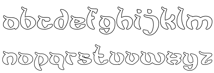 King Cobra-Hollow Font LOWERCASE