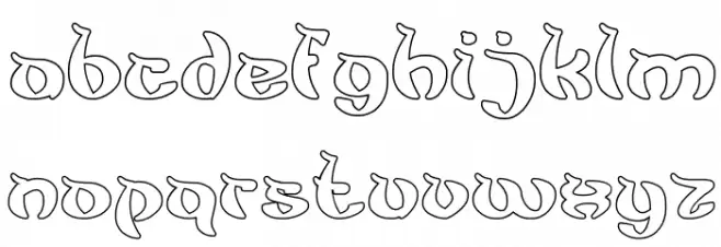 King Cobra-Hollow Schriftart Kleinbuchstaben