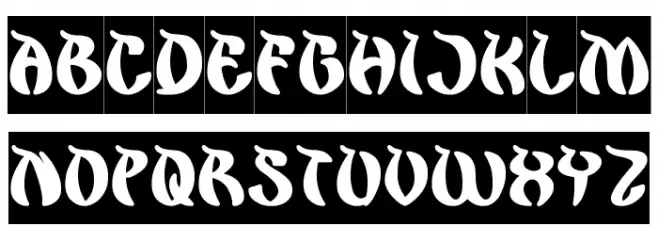 King Cobra-Inverse Schriftart Groß