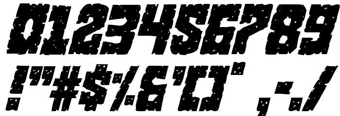 King Commando Condensed Italic Font OTHER CHARS